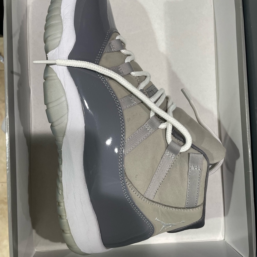 Jordan 11s Cool Gray and White Sneakers - Picture 4 of 8